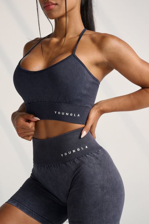 YoungLA kvinnor w311 carbon cross back sport-bh grå tvätt Kläder 62TXL1005