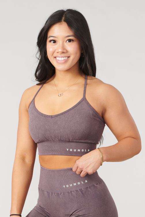 YoungLA kvinnor w311 carbon cross back sport-bh plommontryffel Kläder 62TXL1006