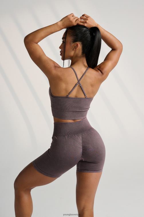 YoungLA kvinnor w311 carbon cross back sport-bh svart tvätt Kläder 62TXL1004