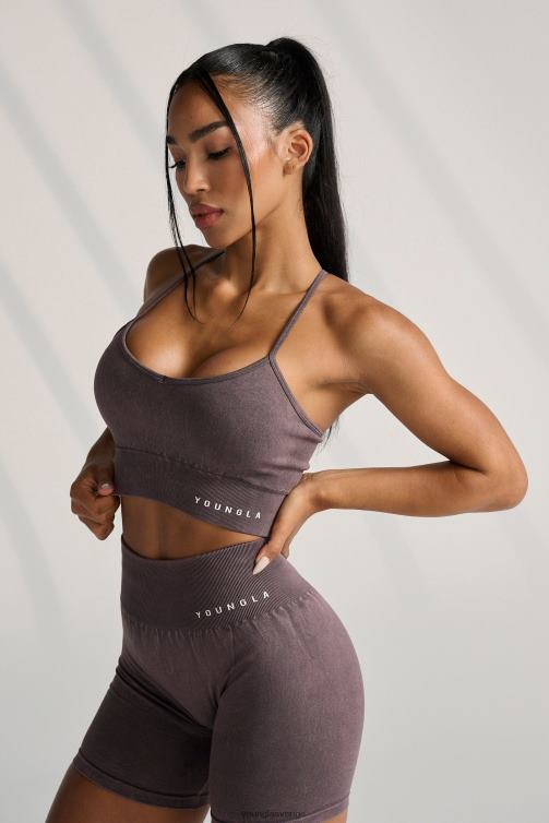 YoungLA kvinnor w311 carbon cross back sport-bh svart tvätt Kläder 62TXL1004