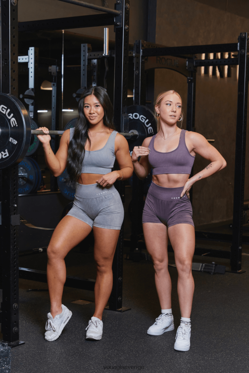 YoungLA kvinnor w315 sport-bh med räfflad kolfiber grå tvätt Kläder 62TXL1008