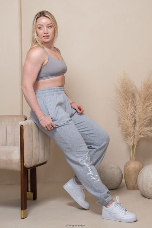 YoungLA kvinnor w202 script joggers 2.0 ljung vit Kläder 62TXL1132