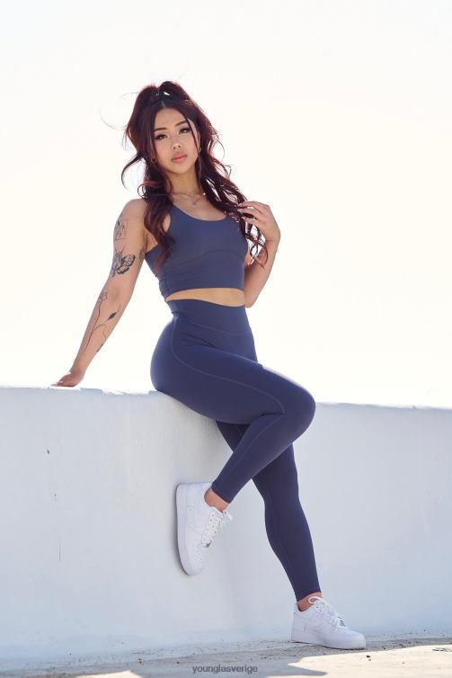YoungLA kvinnor w209 level up leggings glöm mig inte blå Kläder 62TXL1126