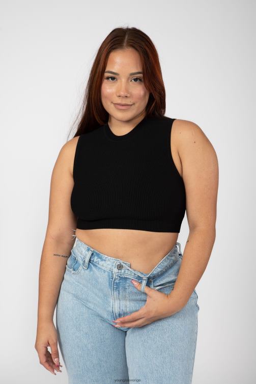 YoungLA kvinnor w301 contour ribbad tank blå dimma Kläder 62TXL1049