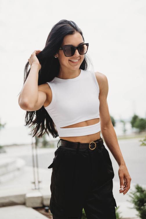 YoungLA kvinnor w302 linne med skärp mörk oliv Kläder 62TXL1043