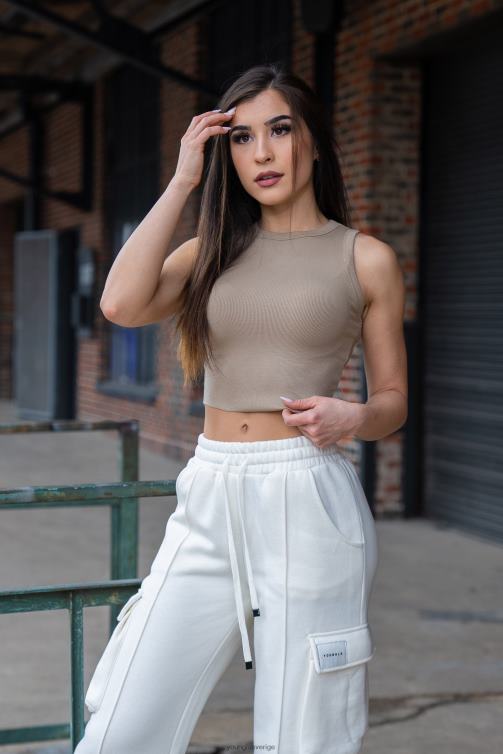 YoungLA kvinnor w314 - flexrib linne rostad mandel Kläder 62TXL1061