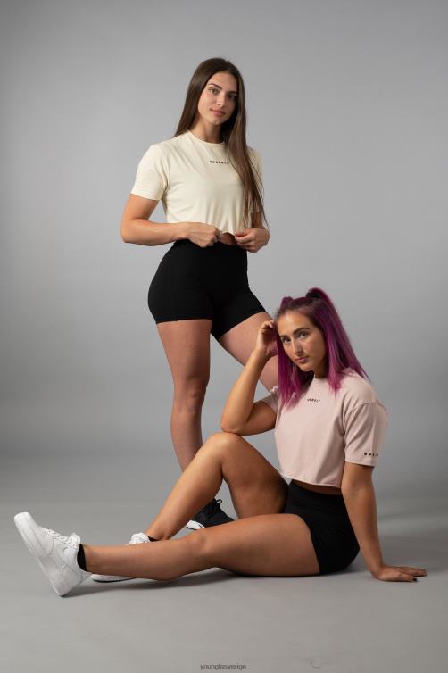 YoungLA kvinnor w403 etablerad beskuren t-shirt kallskum Kläder 62TXL1024