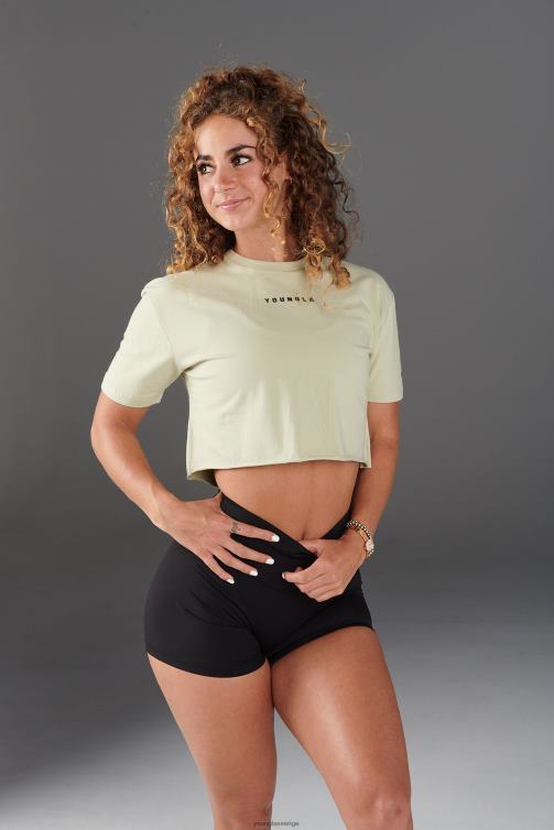 YoungLA kvinnor w403 etablerad beskuren t-shirt rosa dryck Kläder 62TXL1023