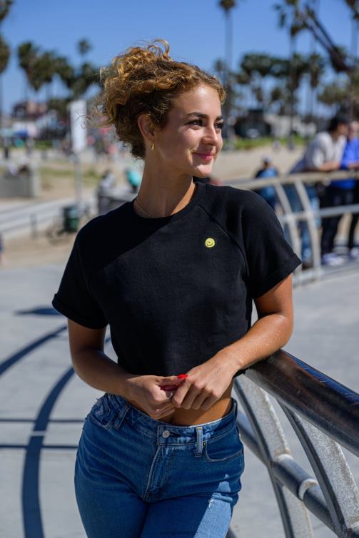 YoungLA kvinnor w411 raglan beskuren t-shirt dammig lila Kläder 62TXL1052