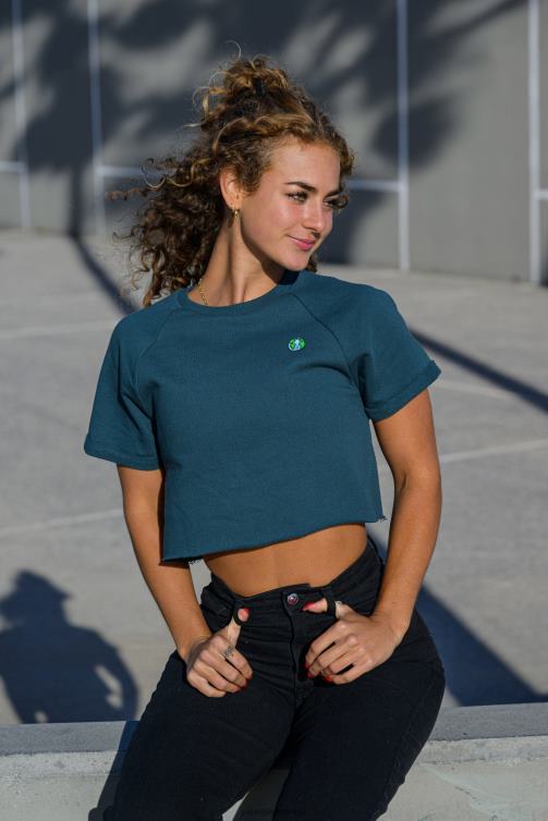 YoungLA kvinnor w411 raglan beskuren t-shirt dammig lila Kläder 62TXL1052