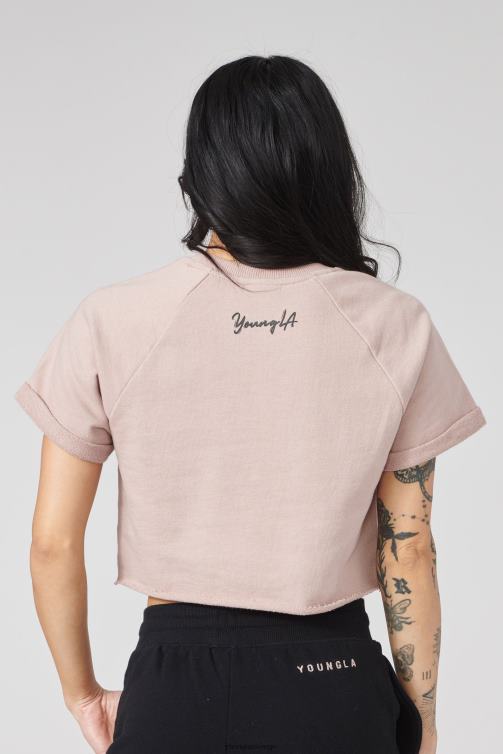 YoungLA kvinnor w411 raglan beskuren t-shirt kricka Kläder 62TXL1055