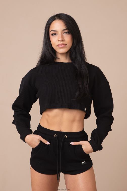 YoungLA kvinnor w413 peachy cropped långärmad elfenben Kläder 62TXL1071