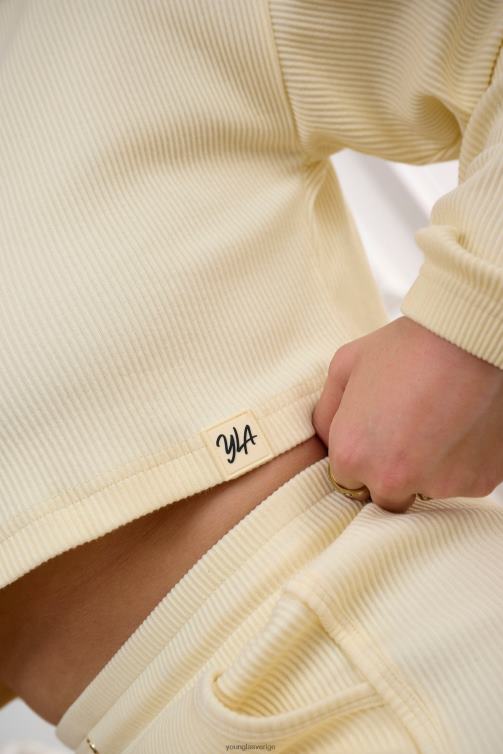 YoungLA kvinnor w413 peachy cropped långärmad svart Kläder 62TXL1070