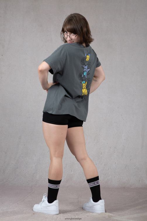 YoungLA kvinnor w417 iggy oversized t-shirt grön tvätt Kläder 62TXL1056