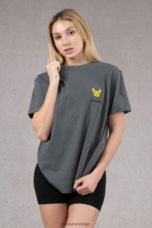 YoungLA kvinnor w417 iggy oversized t-shirt svart Kläder 62TXL1058