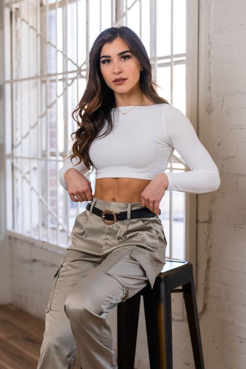 YoungLA kvinnor w419 grace cropped top kokosmjölk Kläder 62TXL1047