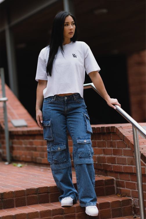 YoungLA kvinnor w421 trippy oversized t-shirt ljung vit Kläder 62TXL1079