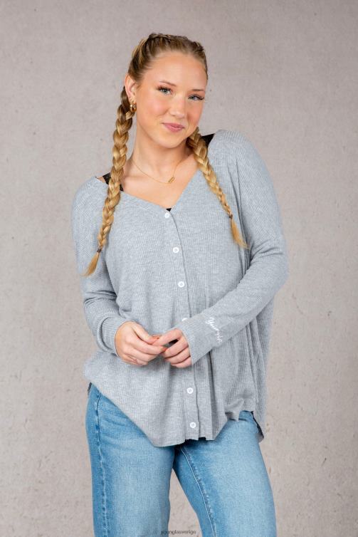 YoungLA kvinnor w415 café cardigan silver moln Kläder 62TXL1196