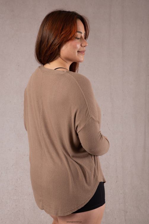 YoungLA kvinnor w415 café cardigan silver moln Kläder 62TXL1196