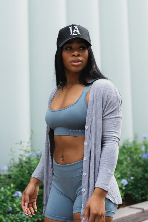 YoungLA kvinnor w415 café cardigan silver moln Kläder 62TXL1196