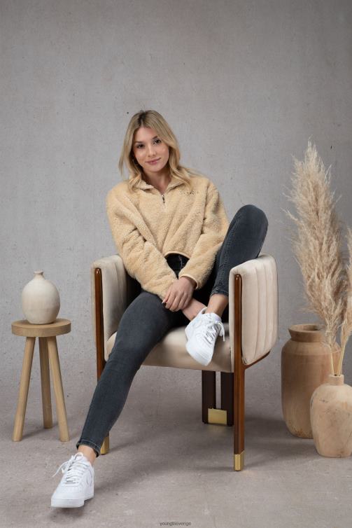 YoungLA kvinnor w506 teddy fleece tröja kamel Kläder 62TXL1201