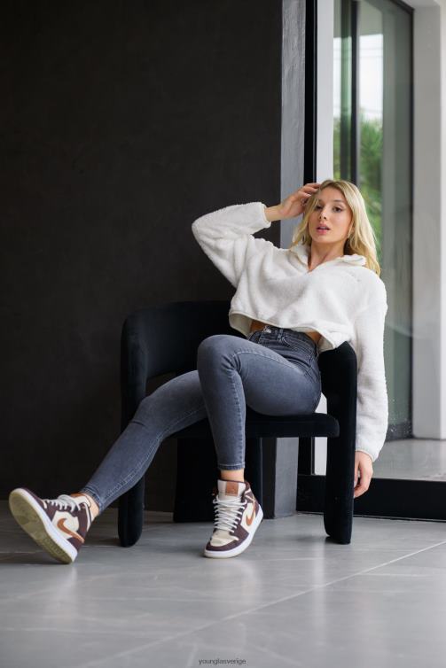 YoungLA kvinnor w506 teddy fleece tröja lax Kläder 62TXL1204