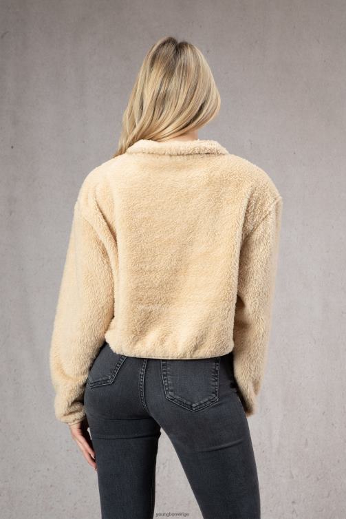 YoungLA kvinnor w506 teddy fleece tröja vit Kläder 62TXL1202