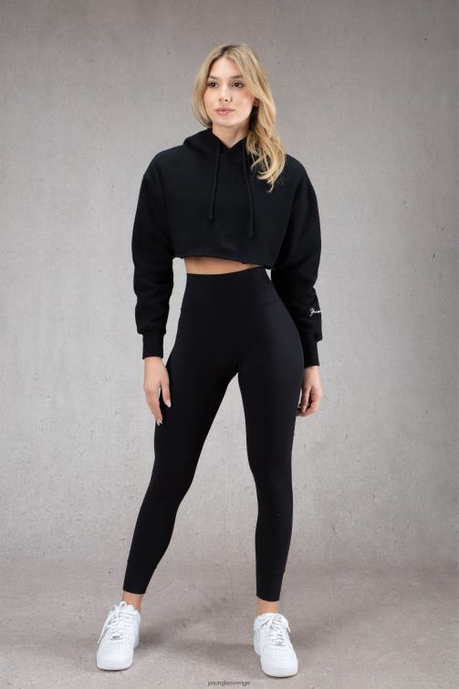 YoungLA kvinnor w508 perfekt beskuren hoodie kol Kläder 62TXL1175