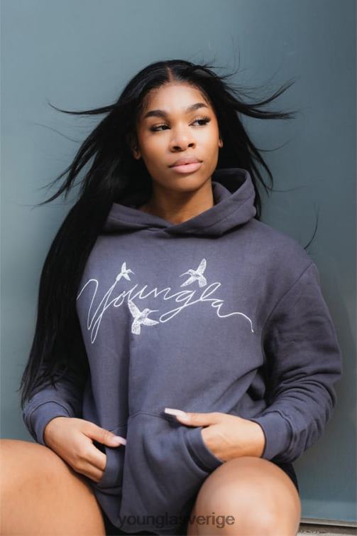 YoungLA kvinnor w509 hummingbird oversized hoodie skifferblå Kläder 62TXL1185