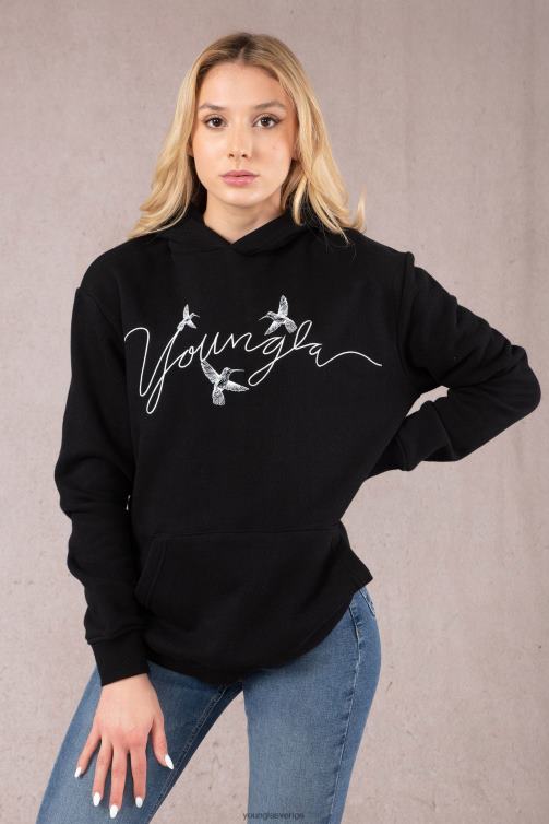 YoungLA kvinnor w509 hummingbird oversized hoodie skifferblå Kläder 62TXL1185