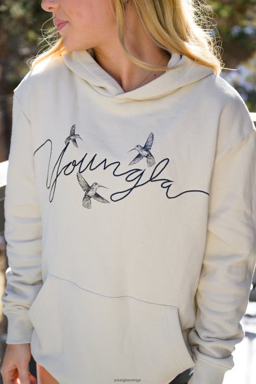 YoungLA kvinnor w509 hummingbird oversized hoodie skifferblå Kläder 62TXL1185