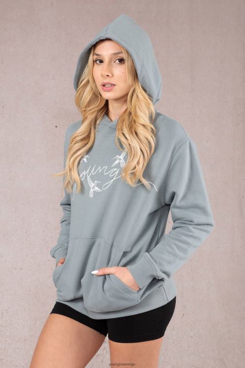 YoungLA kvinnor w509 hummingbird oversized hoodie svart Kläder 62TXL1187
