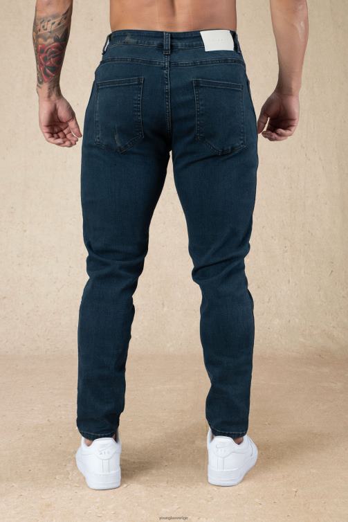 YoungLA män 607 skräddarsydda jeans i slim fit svart tvätt Kläder 62TXL746