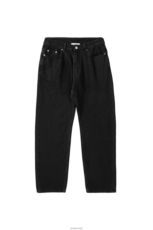 YoungLA män 609 - baggy jeans svart tvätt Kläder 62TXL754