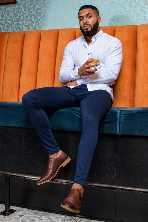 YoungLA män 614 snygga klänningsbyxor grå Kläder 62TXL742