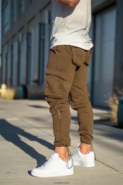 YoungLA män 206 rambo strid joggare brun tvätt Kläder 62TXL914