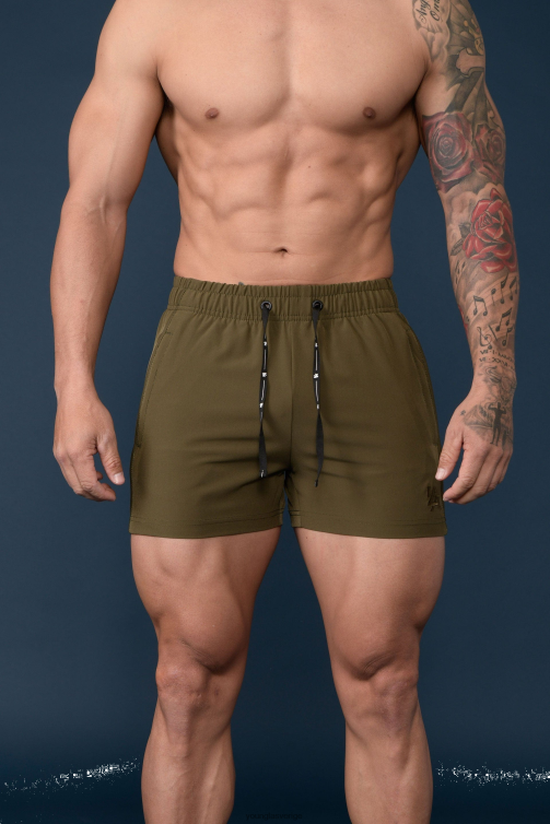 YoungLA män 101 bodybuilding shorts oliv Kläder 62TXL687