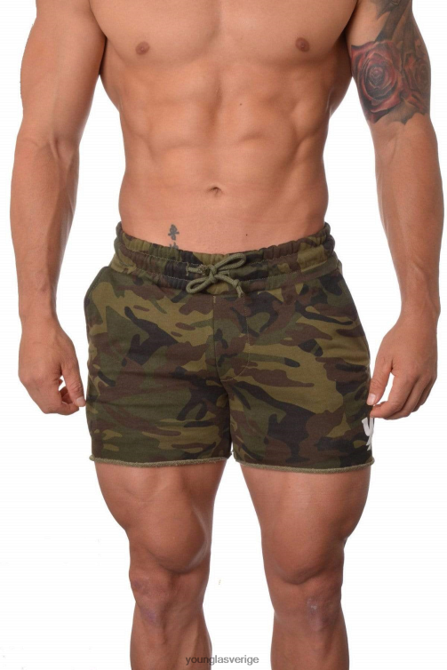 YoungLA män 102 bodybuilding shorts i fransk frotté camo grön Kläder 62TXL647