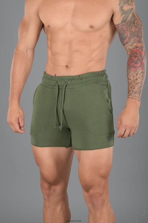 YoungLA män 102 bodybuilding shorts i fransk frotté grön Kläder 62TXL661