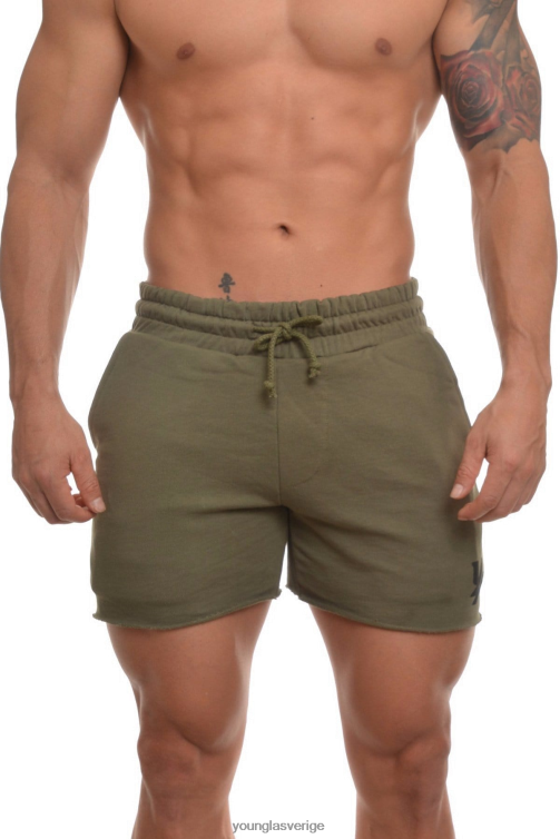 YoungLA män 102 bodybuilding shorts i fransk frotté oliv Kläder 62TXL644