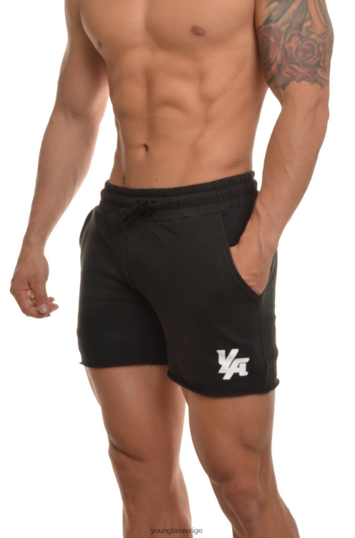 YoungLA män 102 bodybuilding shorts i fransk frotté svart Kläder 62TXL643