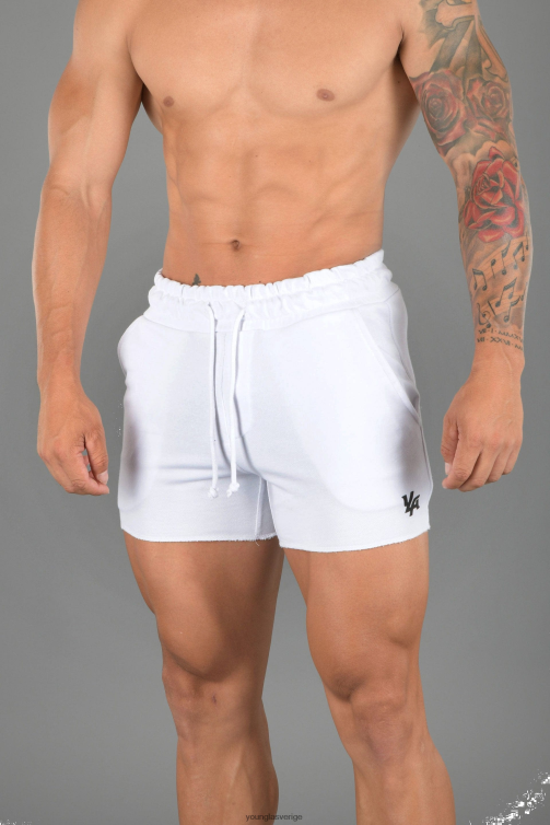 YoungLA män 102 bodybuilding shorts i fransk frotté vit Kläder 62TXL660