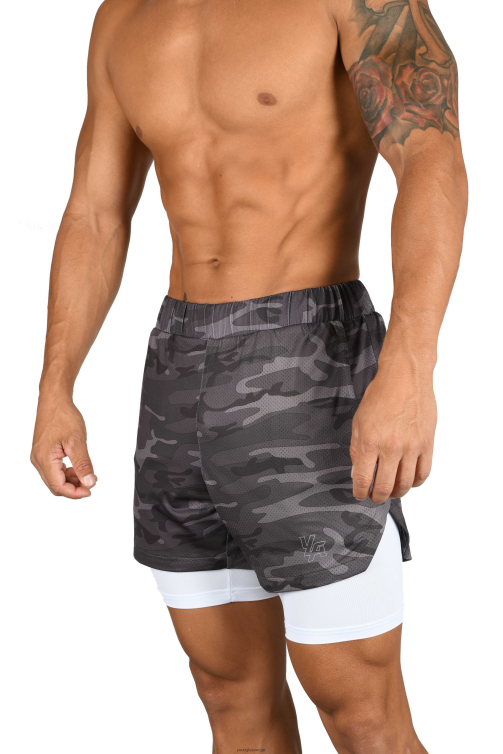 YoungLA män 105 kompressionshorts 2.0 grå camo/vit Kläder 62TXL562