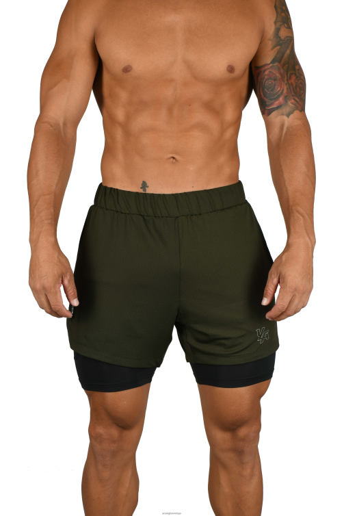 YoungLA män 105 kompressionshorts 2.0 oliv/svart Kläder 62TXL567