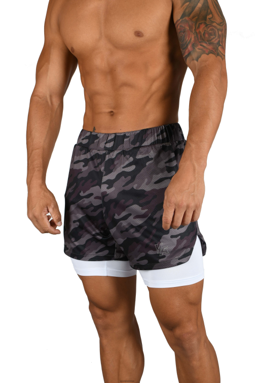 YoungLA män 105 kompressionshorts 2.0 svart camo/vit Kläder 62TXL563