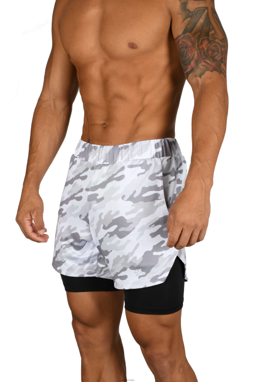 YoungLA män 105 kompressionshorts 2.0 vit camo/svart Kläder 62TXL565