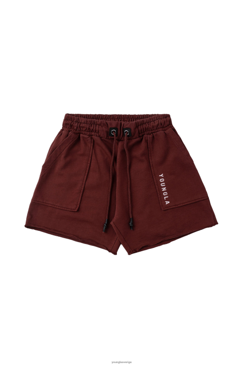 YoungLA män 106 vintage korta shorts brun tvätt Kläder 62TXL622