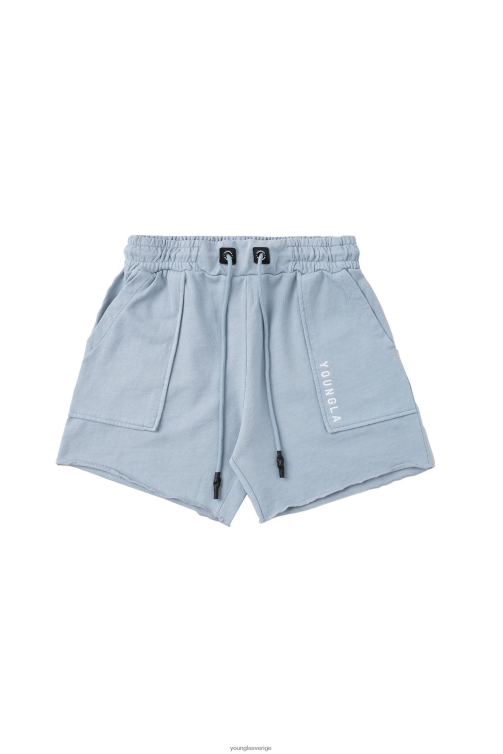YoungLA män 106 vintage korta shorts himmelsblå tvätt Kläder 62TXL625