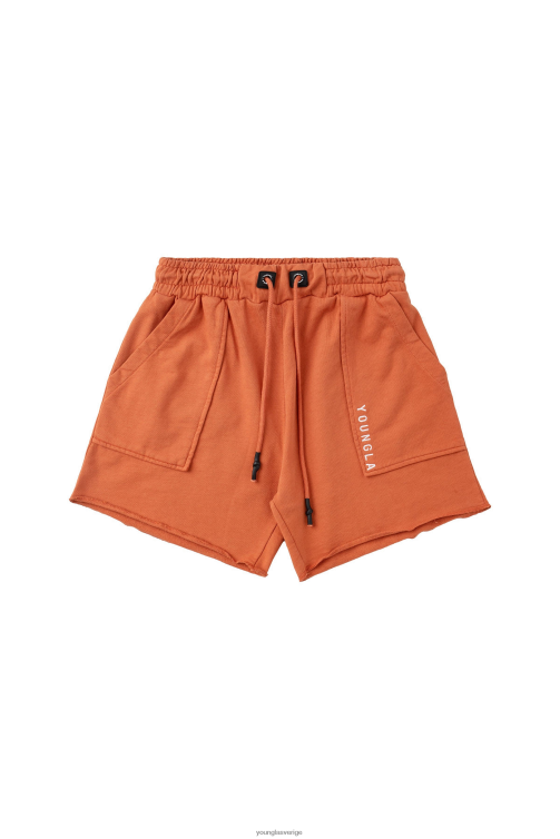 YoungLA män 106 vintage korta shorts orange tvätt Kläder 62TXL624