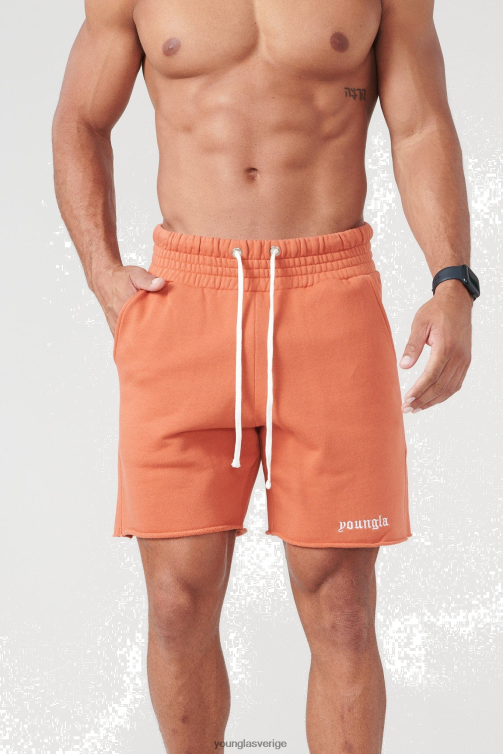 YoungLA män 110 san diego frottéshorts rostig orange tvätt Kläder 62TXL541